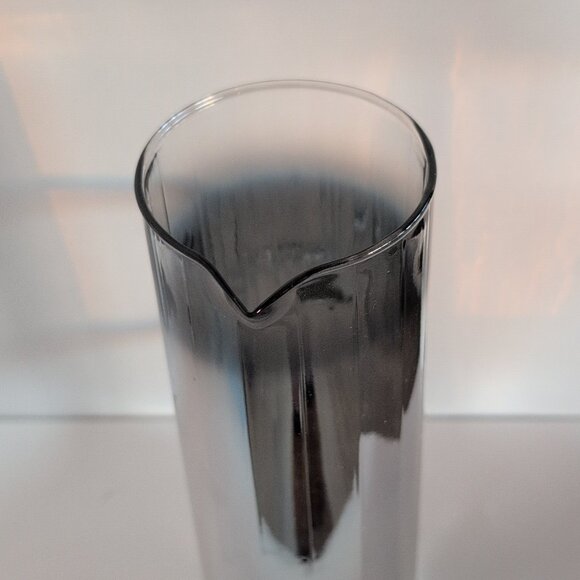 Metallic Silver Mirrored Glass Threshold Pitcher 10.25 In Tall - Picture 4 of 6